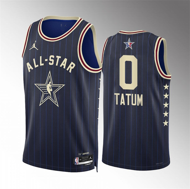 Men's 2024 All-Star #0 Jayson Tatum Navy Stitched Basketball Jersey